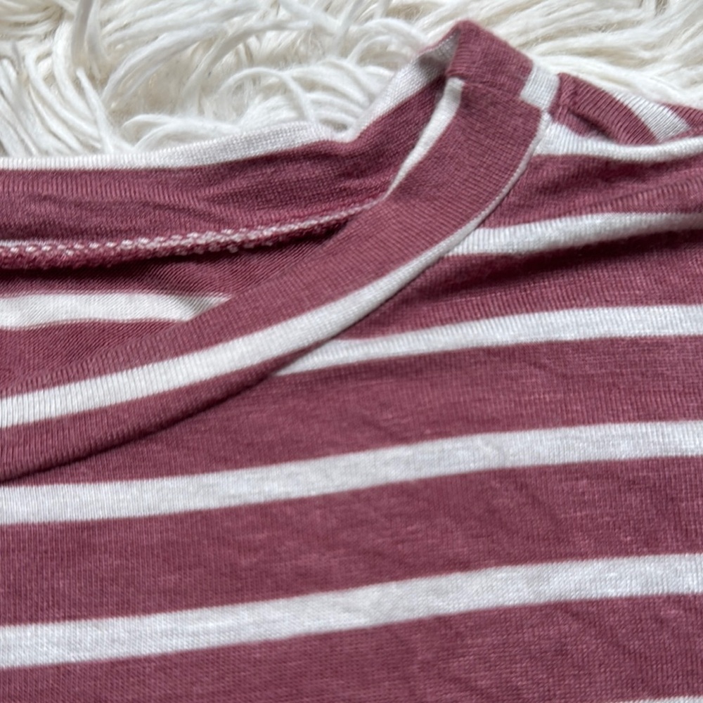Magic Fit Striped Short Sleeve Top 💗 Pink & Ivory - Picture 9 of 13